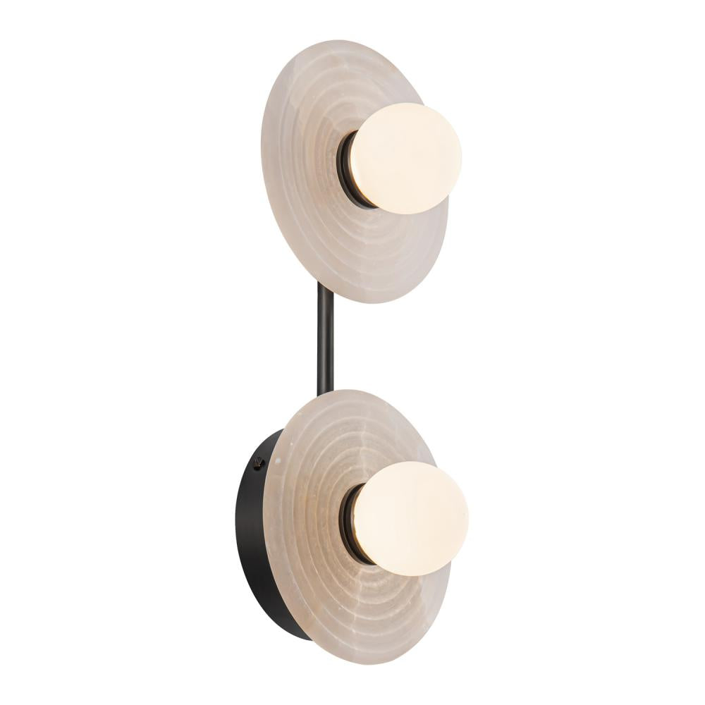 ALORA Lighting WV346214UBAR Vanity Light Fixture, UL Damp Rated, Urban Bronze/Alabaster