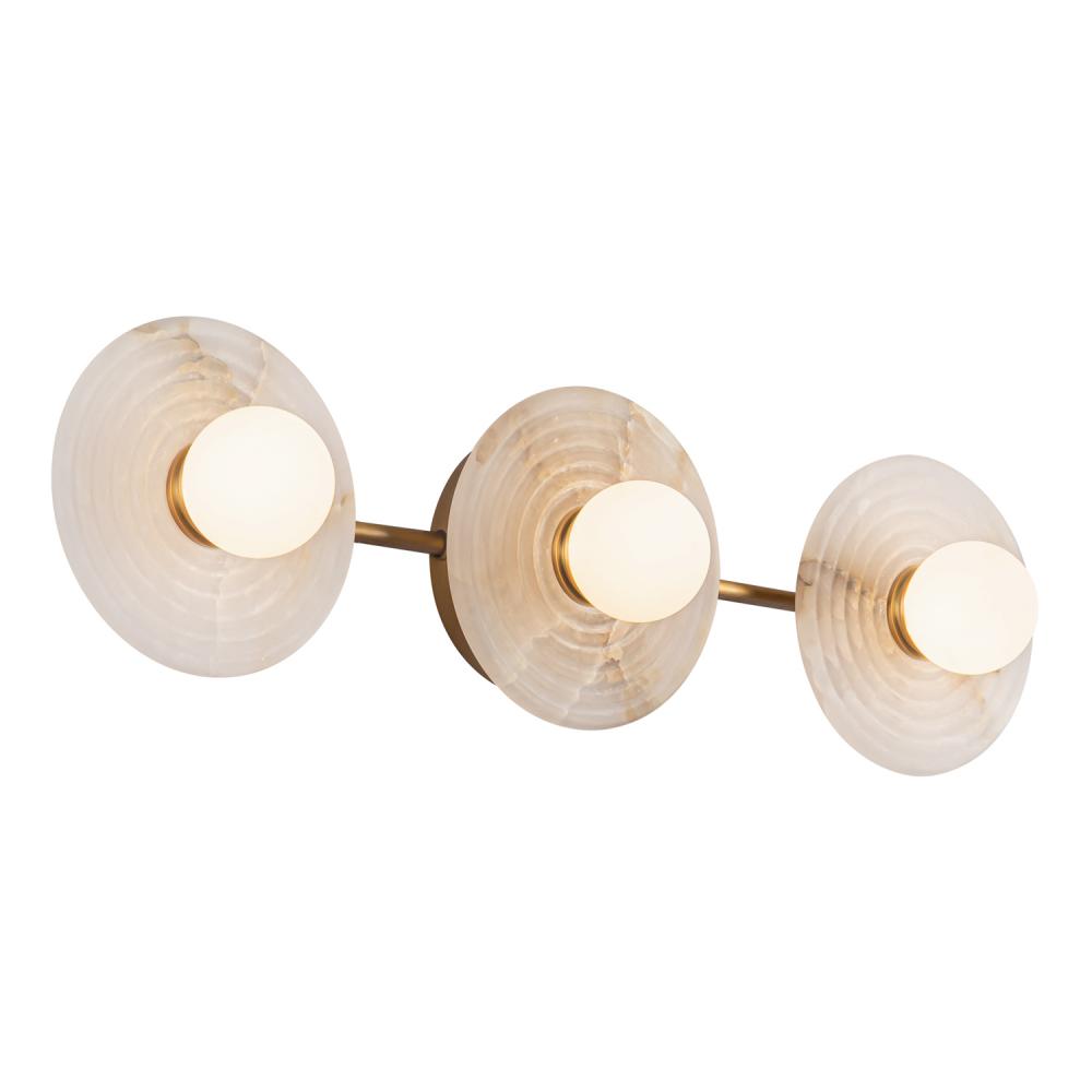 ALORA Lighting WV346322VBAR Dahlia 22-in Wall/Vanity Light Fixture, LED, Vintage Brass/Alabaster