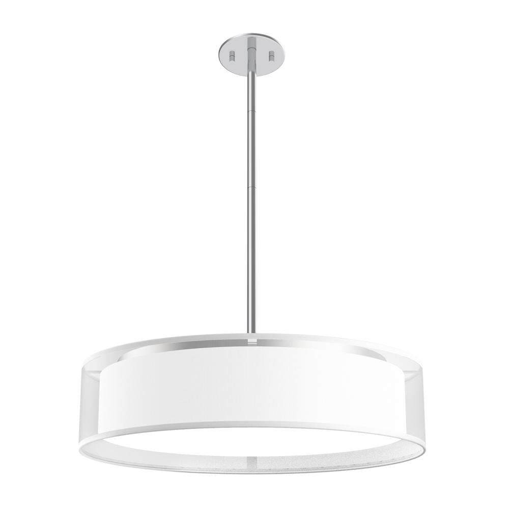 Kuzco Dalton PD7920-WOR-5CCT LED Pendant Light Fixture, 20-in, White Organza