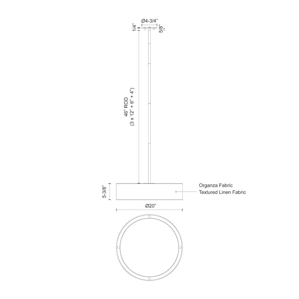Kuzco Dalton PD7920-WH Pendant, LED, Dimensional Finish