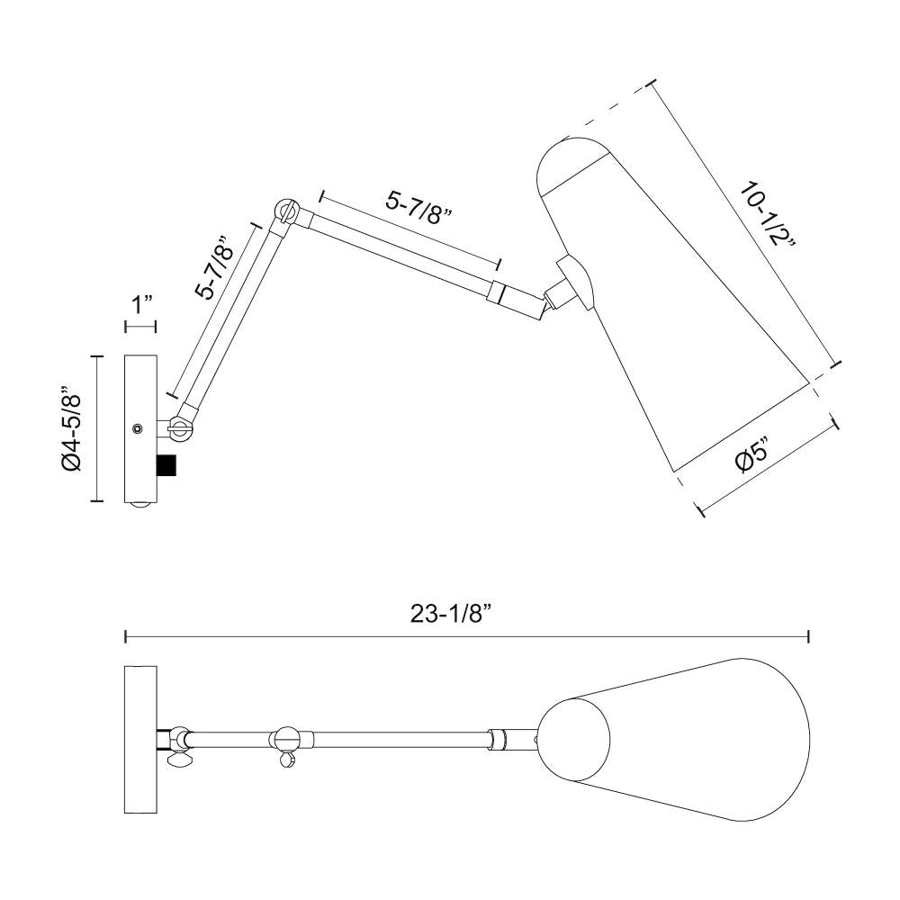 ALORA MOOD Lighting Daniel WV578925WHAG Wall Light Fixture, UL Damp Rated, Aged Gold/White
