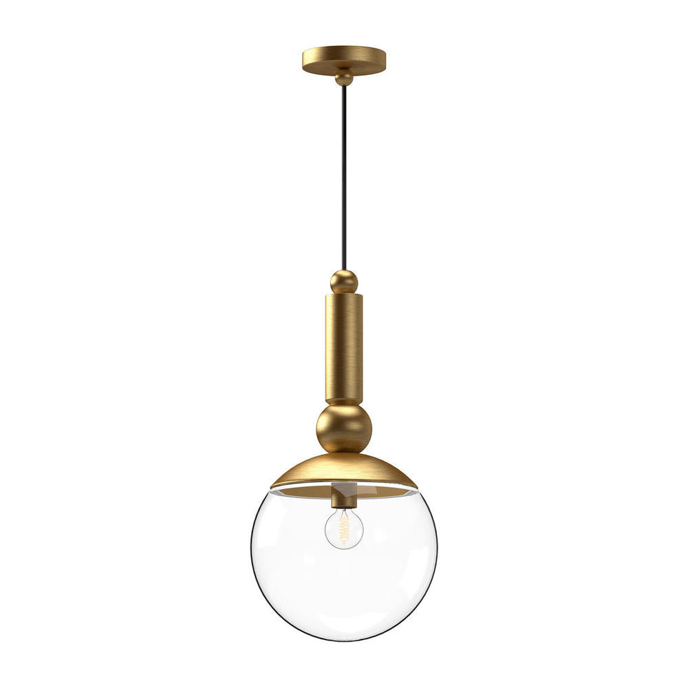 ALORA MOOD Lighting PD560510BGCL Pendant, 1 Light, Brushed Gold/Clear Glass