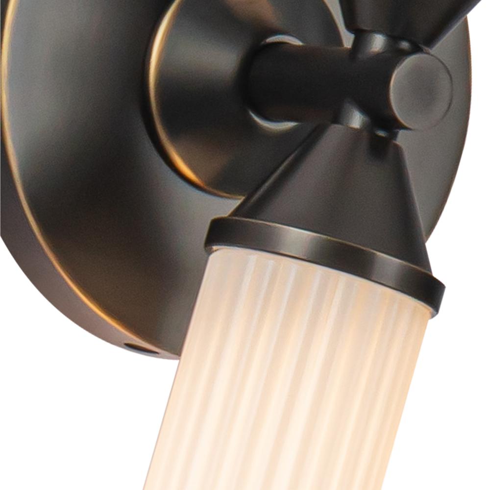 ALORA Lighting WV348118UBFR Wall/Vanity Light Fixture, UL Damp Rated, Urban Bronze/Frosted Ribbed Glass