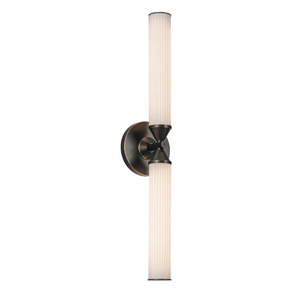 ALORA Lighting WV348222 Urban Bronze/Frosted Ribbed Glass LED Wall/Vanity Light Fixture, Urban Bronze/Frosted Ribbed Glass