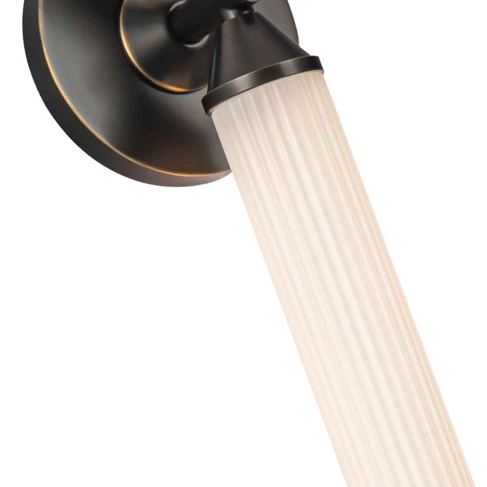 ALORA Lighting WV348222 Urban Bronze/Frosted Ribbed Glass LED Wall/Vanity Light Fixture, Urban Bronze/Frosted Ribbed Glass