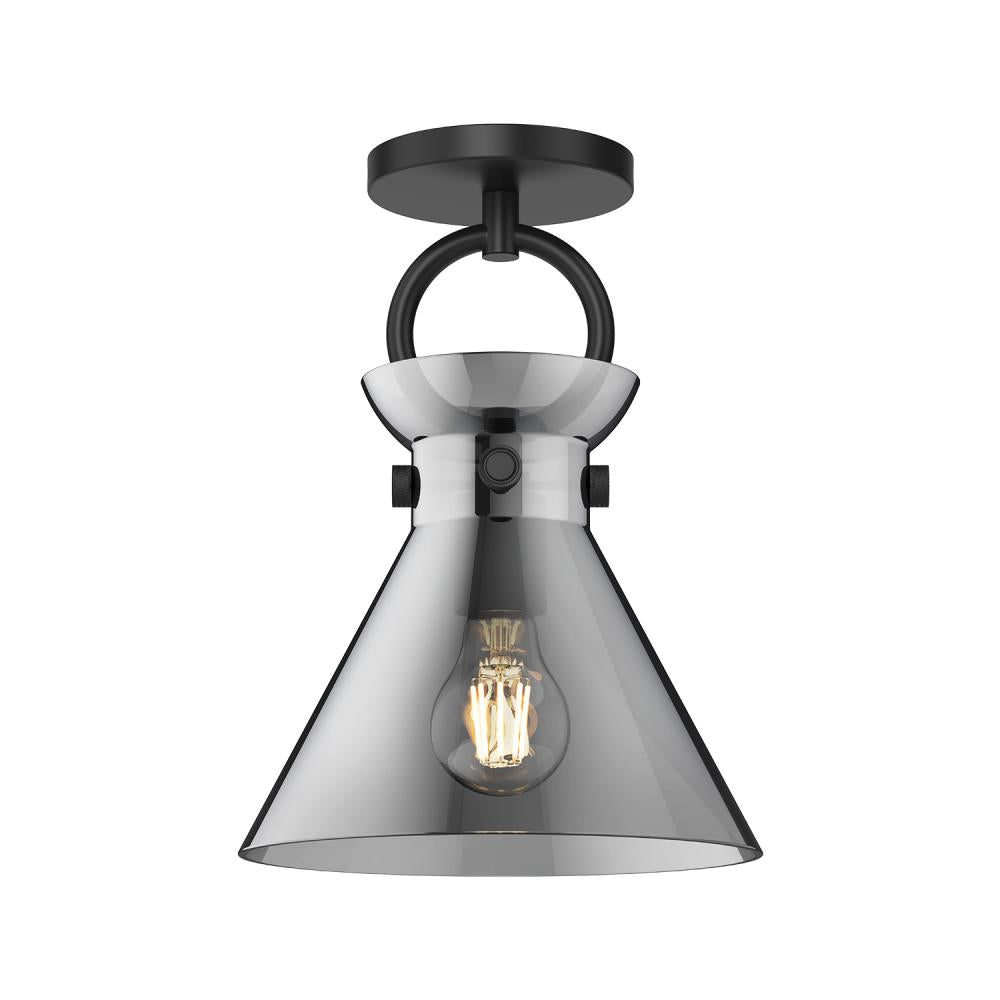 ALORA MOOD Lighting Emerson SF412509MBSM Semi Flush Mount, UL Damp Rated, Matte Black/Smoked