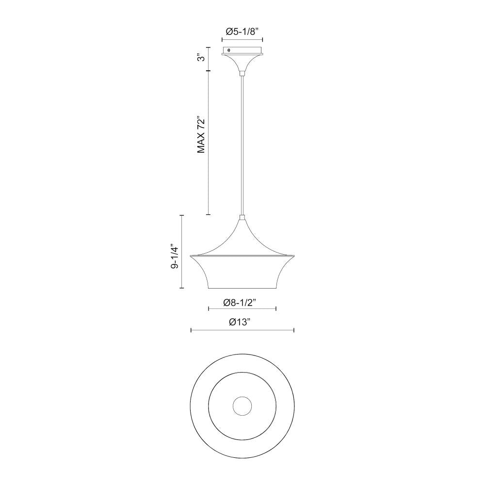 ALORA MOOD Lighting PD523013MB Pendant, 1 Light, Matte Black