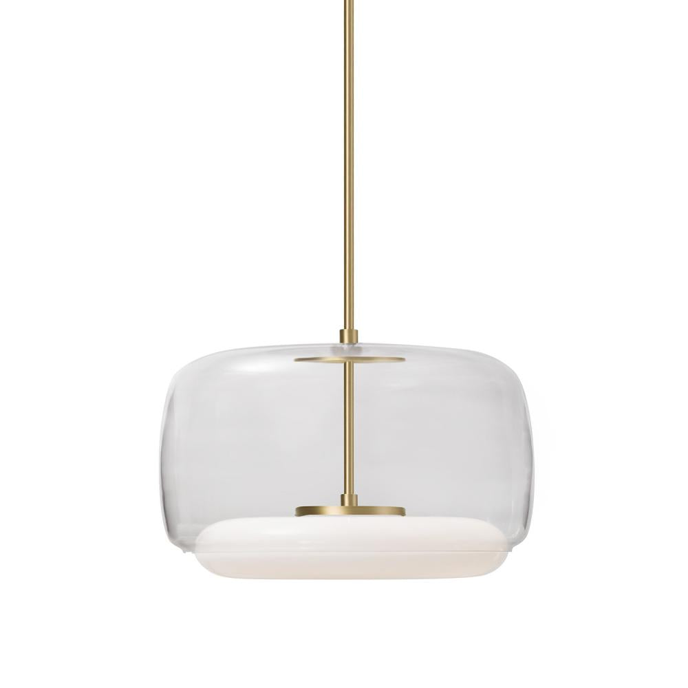Kuzco PD70615-CL/BG Pendant Light Fixture, UL Damp Rated, Clear/Brushed Gold