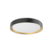 Kuzco FM43916-BK/GD-5CCT Essex 16-in Flush Mount Fixture, UL Damp Rated, Black/Gold