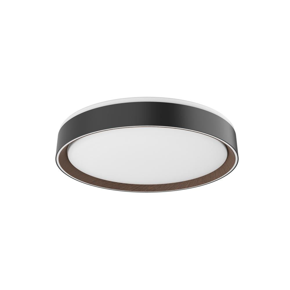 Kuzco Essex FM43916-BK/WT-5CCT LED Flush Mount, UL Damp Rated, Black/Walnut