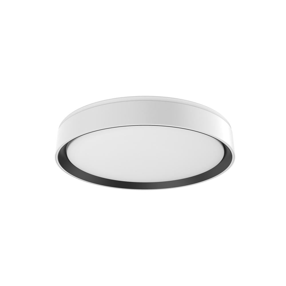 Kuzco FM43916-WH/BK-5CCT Essex 16-in LED Flush Mount, Flush Mounts, White/Black