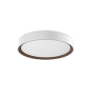 Kuzco Essex FM43916-WH/WT-5CCT Flush Mount, LED, White/Walnut