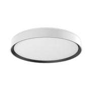 Kuzco FM43920-WH/BK-5CCT Essex 20-in LED Flush Mount Fixture, UL Listed, White/Black