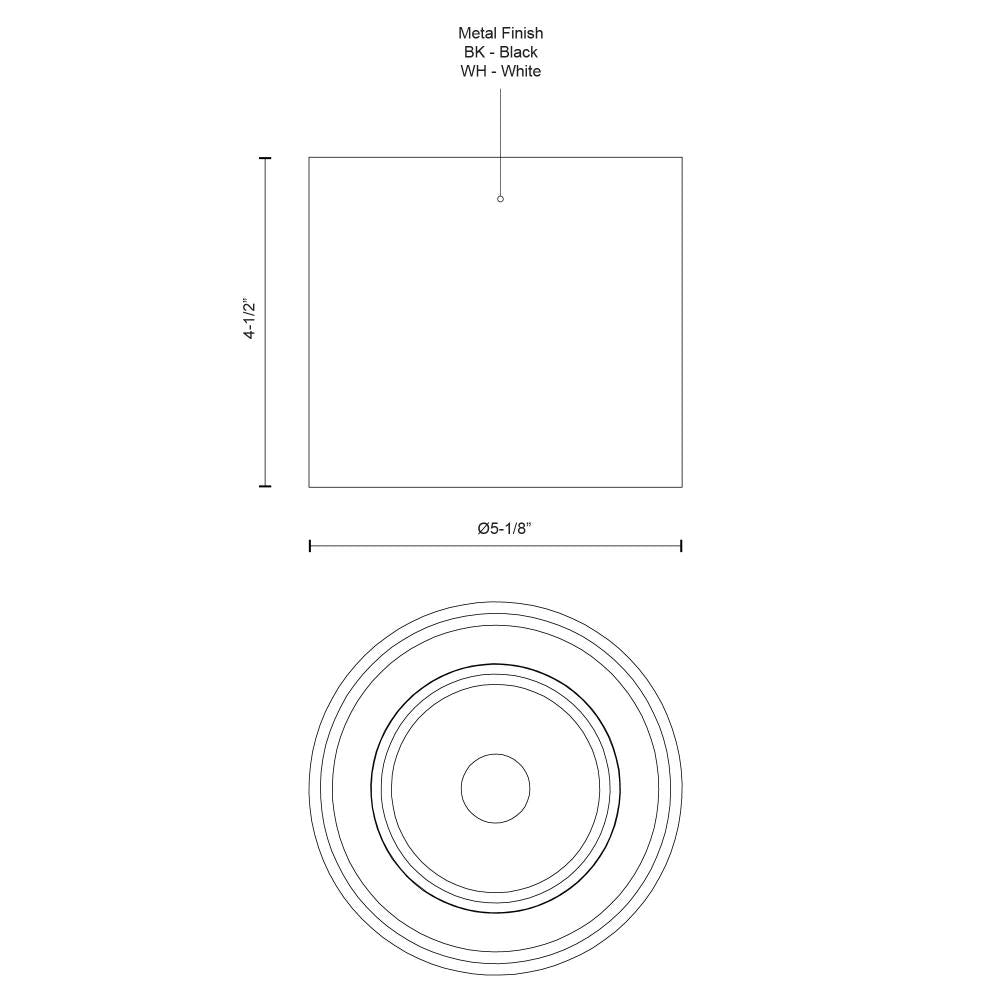 Kuzco Falco FM10605-BK-UNV Flush Mount, 15W LED, Black
