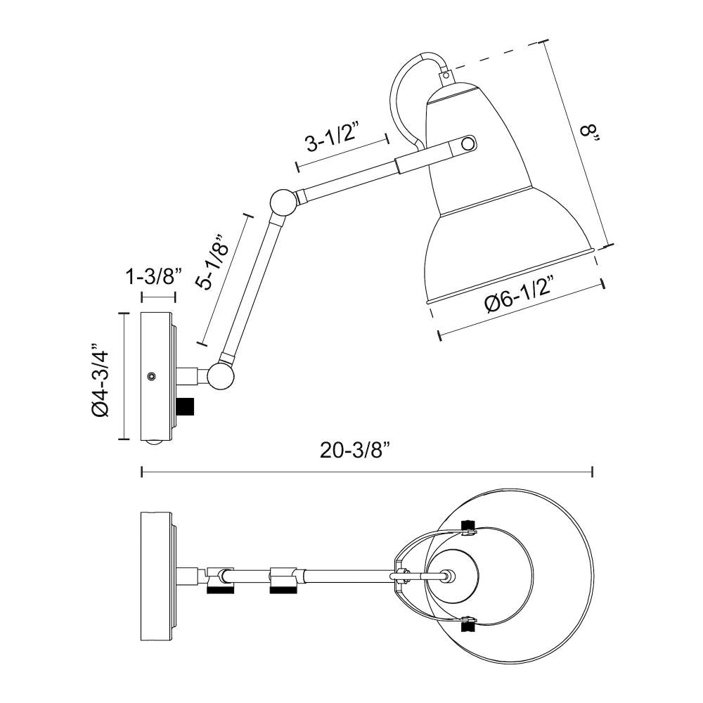 ALORA MOOD Felix 6-in Aged Gold/Matte Black Wall Light Fixture, UL Damp Rated, Aged Gold/Matte Black