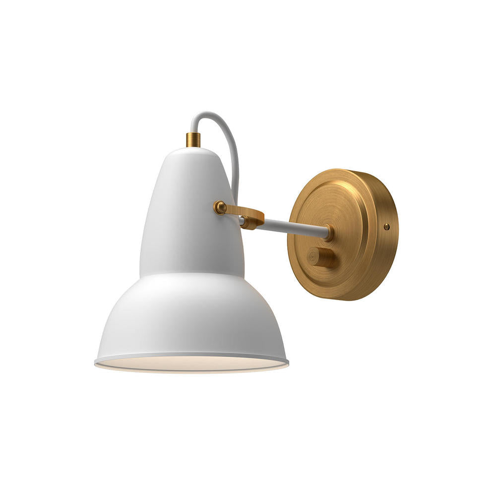 ALORA MOOD Lighting Felix 7-in Aged Gold/White Wall/Vanity Light Fixture, UL Damp Rated, Aged Gold/White