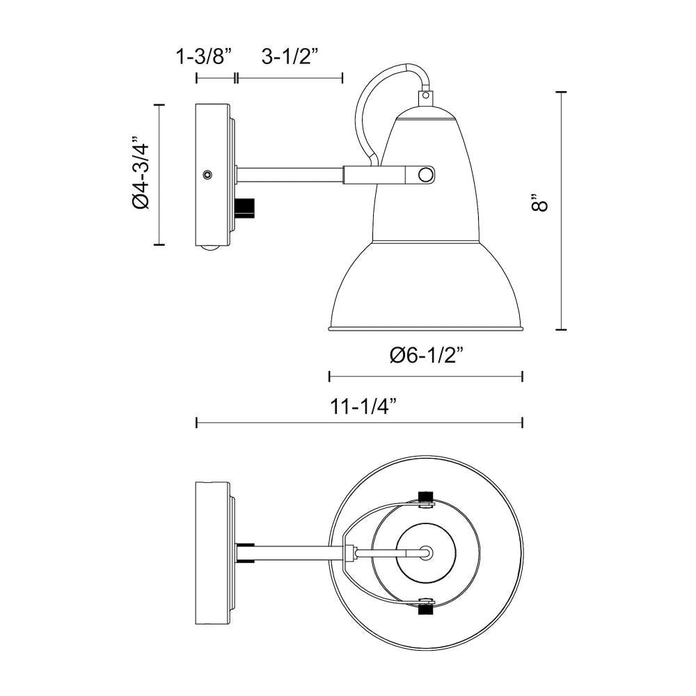 ALORA MOOD Lighting Felix 7-in Aged Gold/White Wall/Vanity Light Fixture, UL Damp Rated, Aged Gold/White