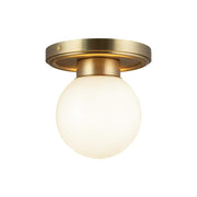 ALORA MOOD Lighting Fiore 6-in Semi-Flush Mount Fixture, UL Damp Rated, Brushed Gold/Glossy Opal Glass