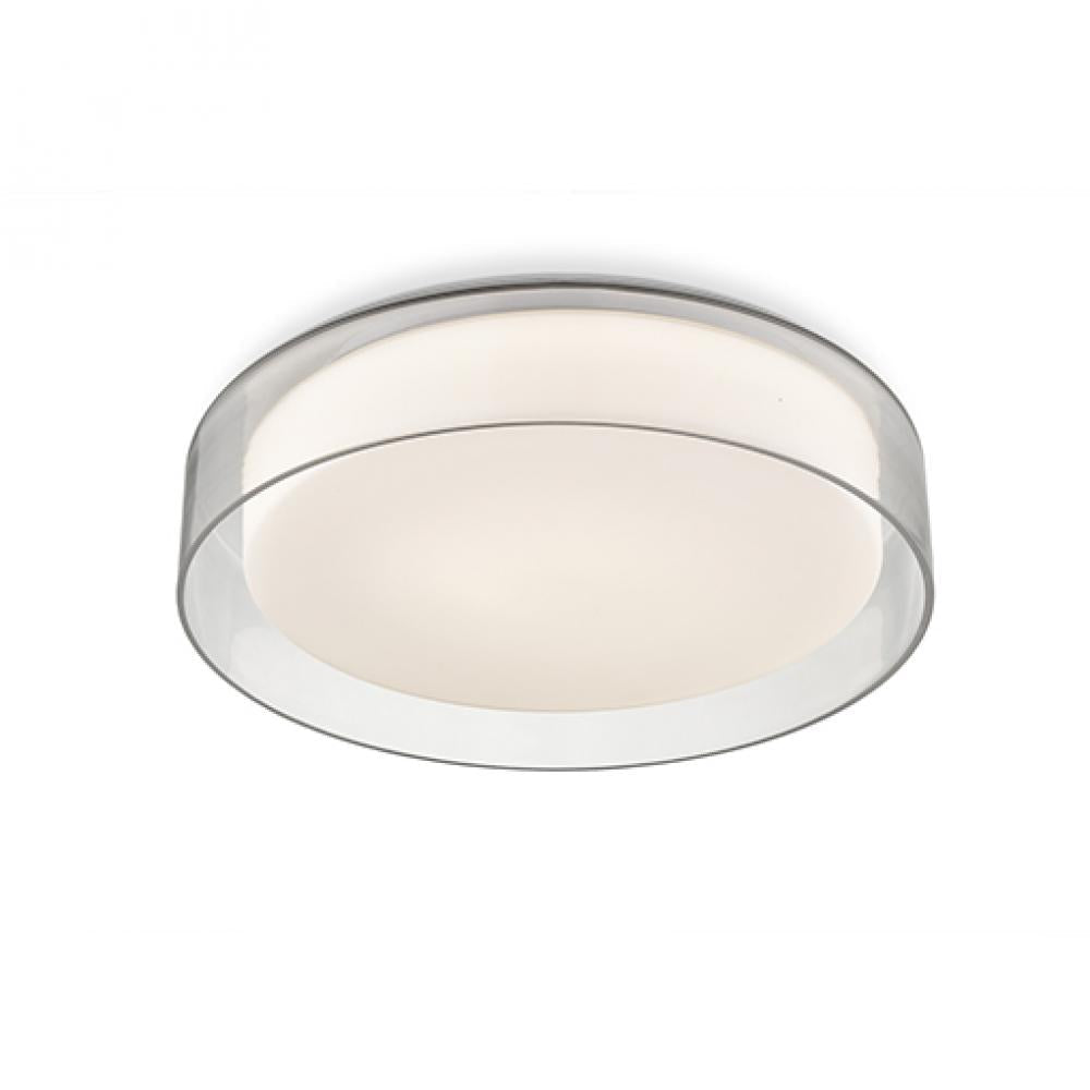 Kuzco Aston FM48614-5CCT Flush Mount, 14-in Clear LED, Powder-Coated White