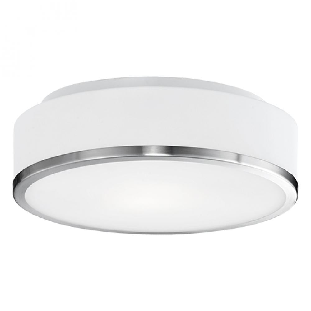 Kuzco Charlie 12-in FM6012-BN-5CCT LED Flush Mount Fixture, UL Damp Rated, Brushed Nickel
