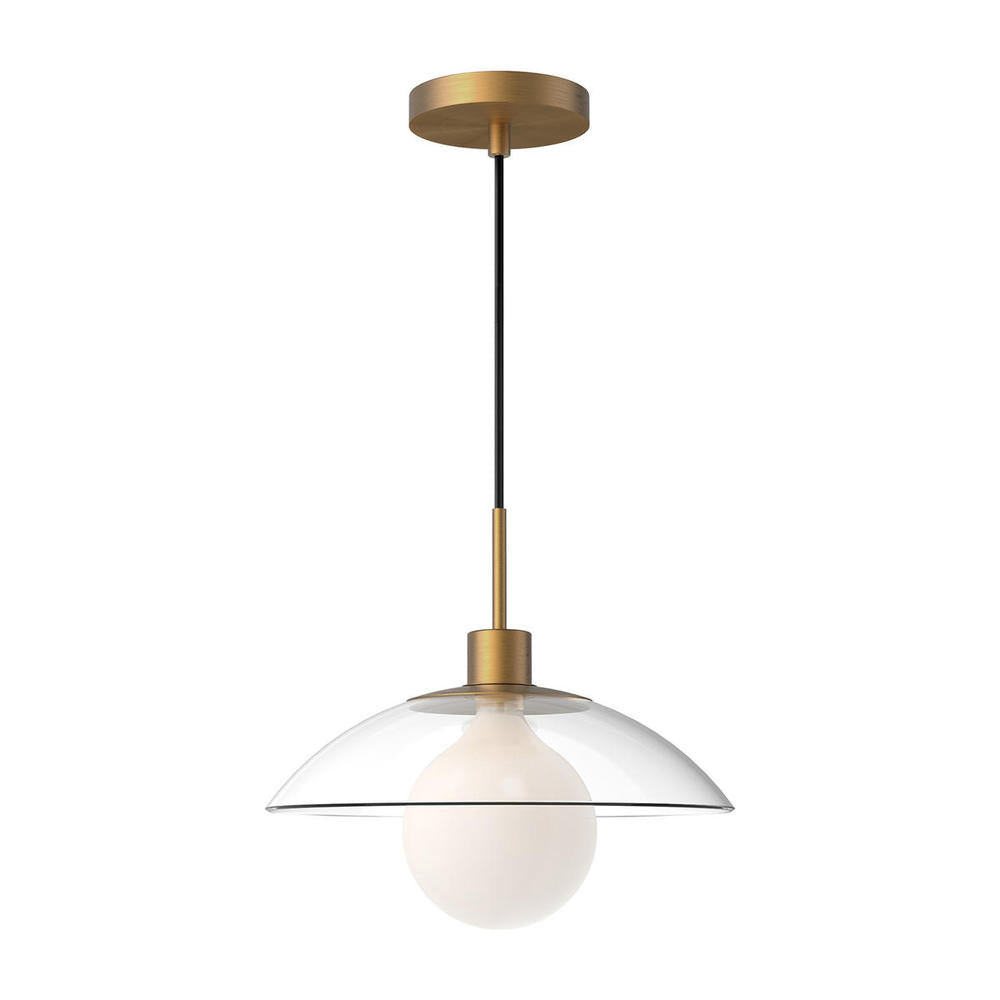 ALORA MOOD Lighting Francesca PD517112AGCL Pendant, 1 Light, Aged Gold/Clear Glass