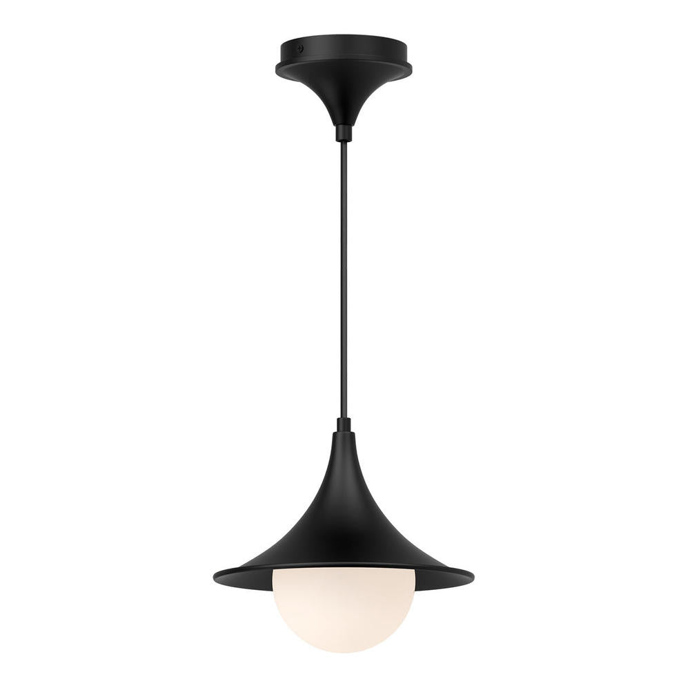 ALORA MOOD Lighting PD525009MBOP Pendant, 1 Light, Matte Black/Opal Matte Glass