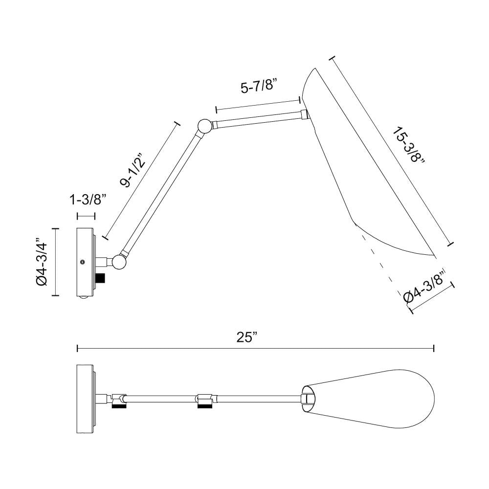 ALORA MOOD Lighting WV572325MBAG Wall/Vanity Lights, Aged Gold/Matte Black