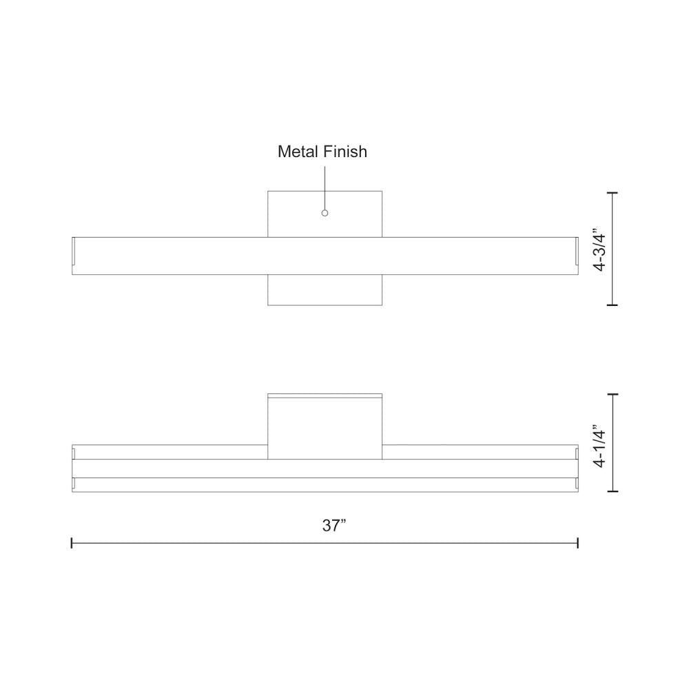 Kuzco Galleria WS10437-WH Wall Sconce, 37-in, White