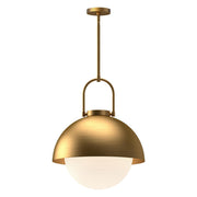 ALORA MOOD Harper PD507216AGOP Pendant Light Fixture, UL Damp Rated, Aged Gold/Opal Matte Glass