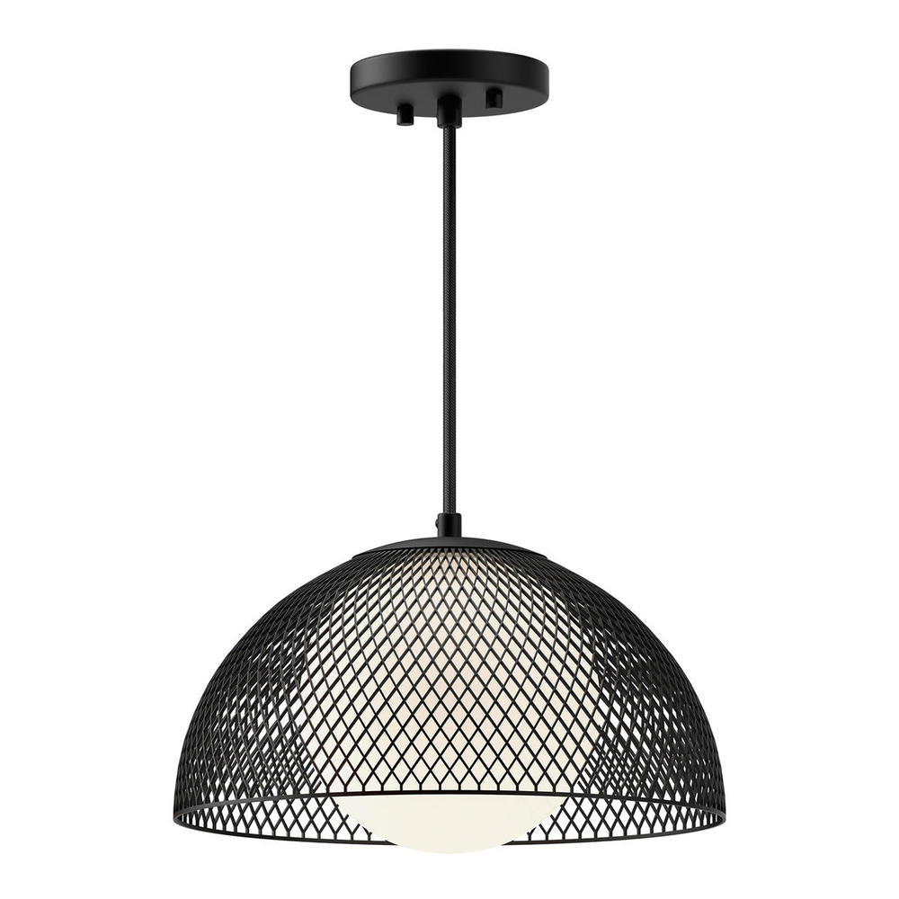 ALORA MOOD Lighting PD402513MBOP Pendant, 1 Light, Matte Black/Opal Matte Glass