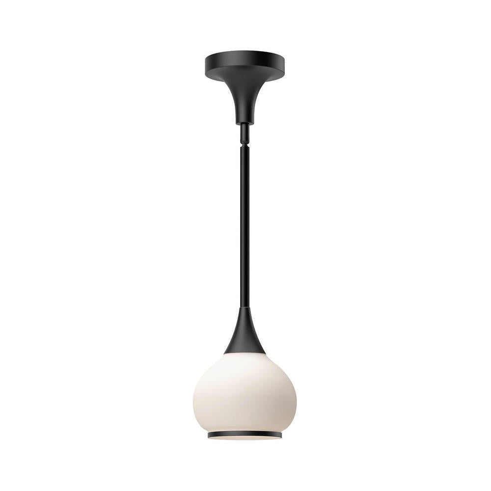 ALORA MOOD Lighting PD524006MBOP Pendant Light Fixture, UL Damp Rated, Matte Black/Opal Matte Glass