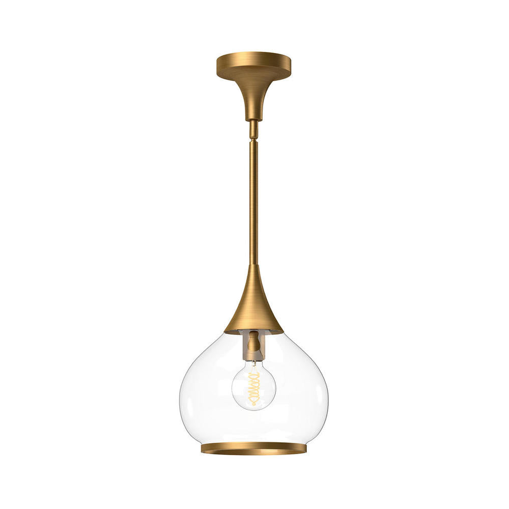 ALORA MOOD Lighting PD524110AGCL Pendant, 1 Light, Aged Gold/Clear Glass