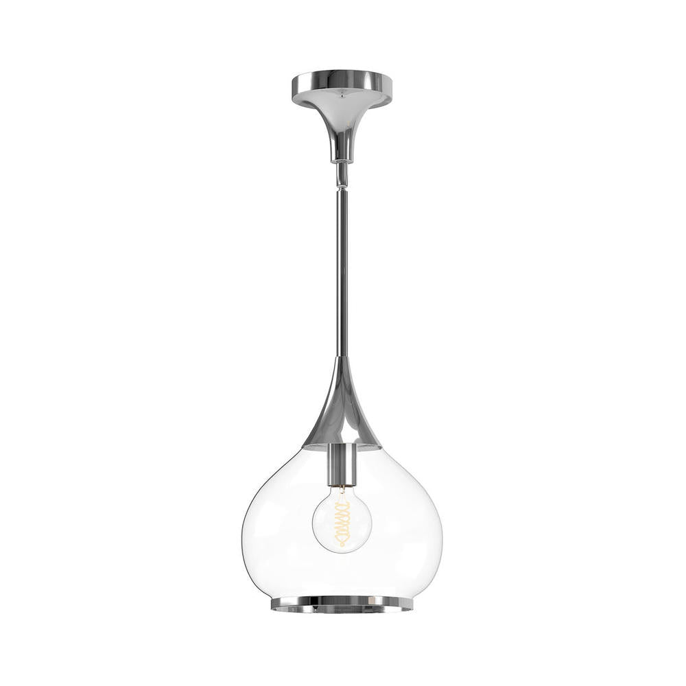 ALORA MOOD Lighting PD524110CHCL Pendant, Vintage-inspired, Chrome/Clear Glass