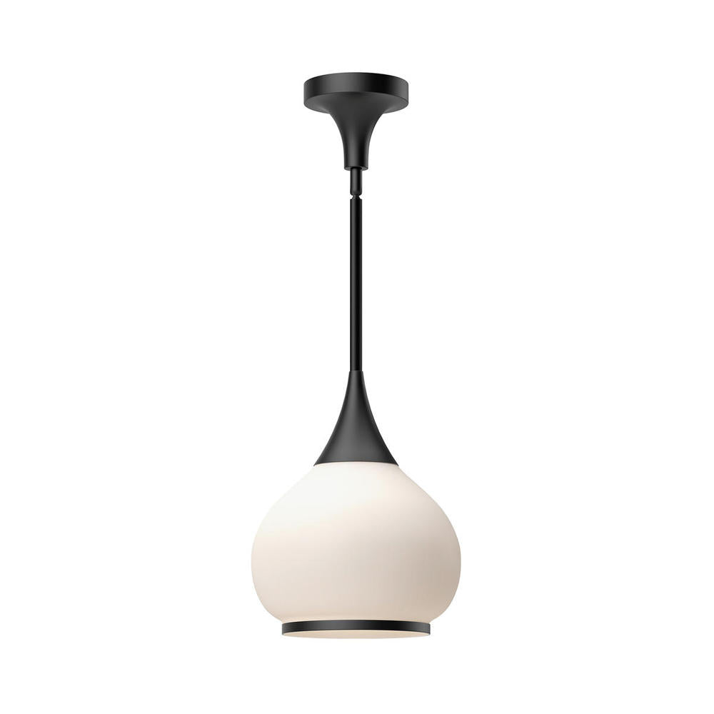 ALORA MOOD Lighting PD524110MBOP Pendant, 1 Light, Matte Black/Opal Matte Glass
