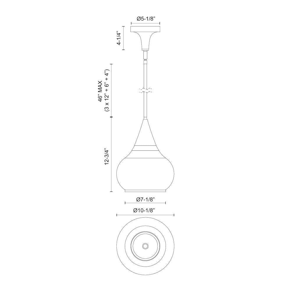 ALORA MOOD Lighting PD524110AGOP Pendant Light Fixture, UL Damp Rated, Aged Gold/Opal Matte Glass