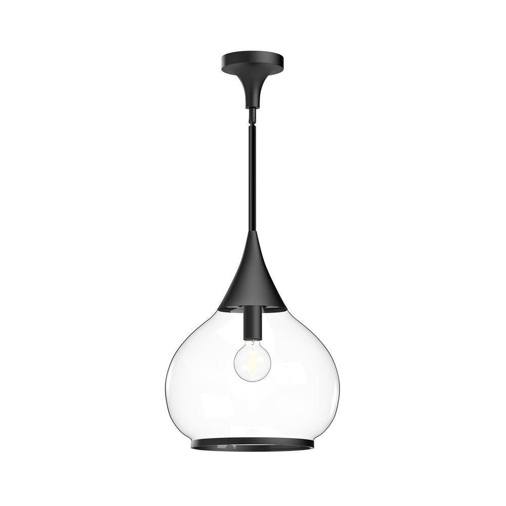 ALORA MOOD Lighting PD524214MBCL Pendant Light, UL Listed, Clear Glass/Matte Black