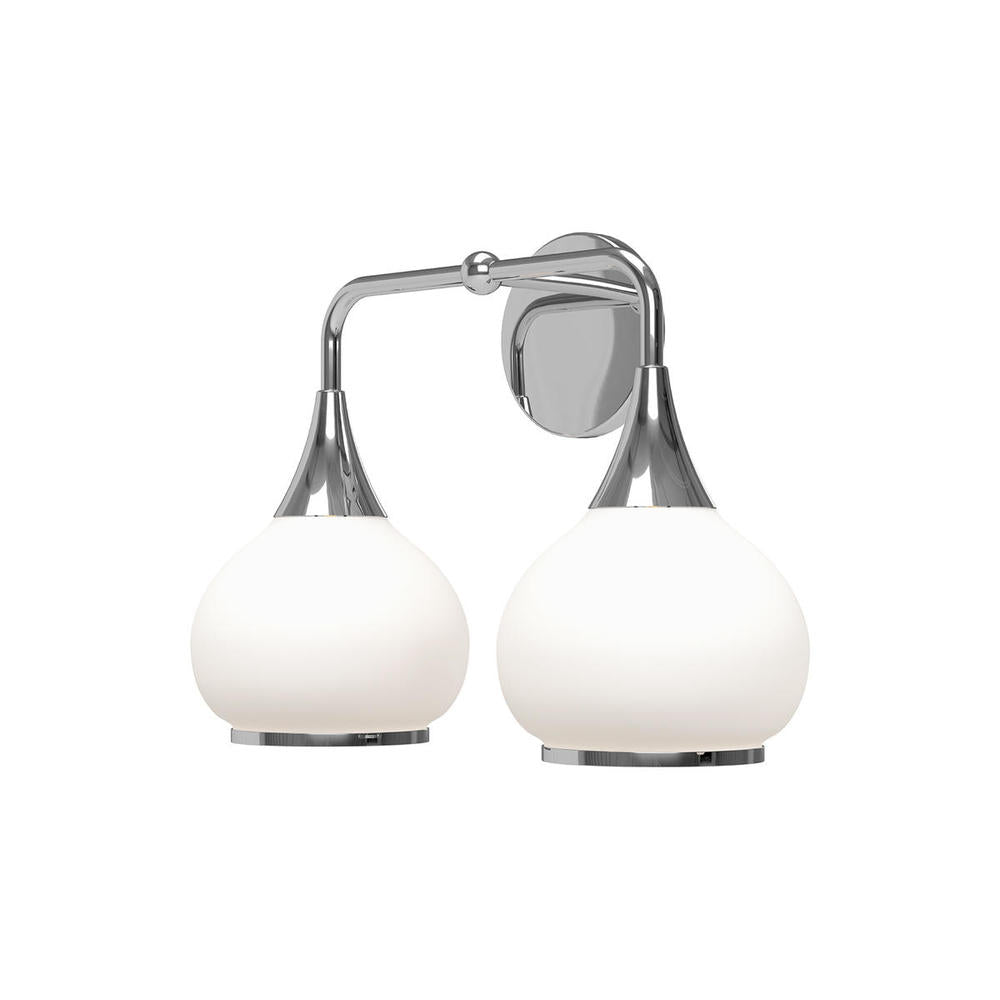 ALORA MOOD Lighting VL524217CHOP Vanity Lights, UL Damp Rated, Chrome/Opal Matte Glass