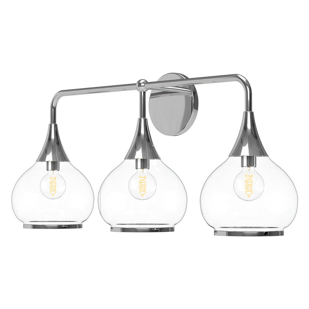 ALORA MOOD Lighting VL524326CHCL Vanity Light Fixture, UL Damp Rated, Chrome/Clear Glass