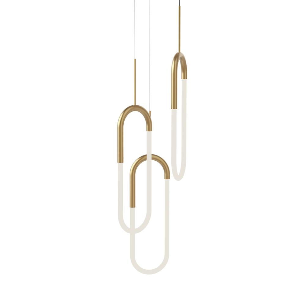 Kuzco Huron MP95103-BG Multi Pendant, 3 Head, LED, Brushed Gold