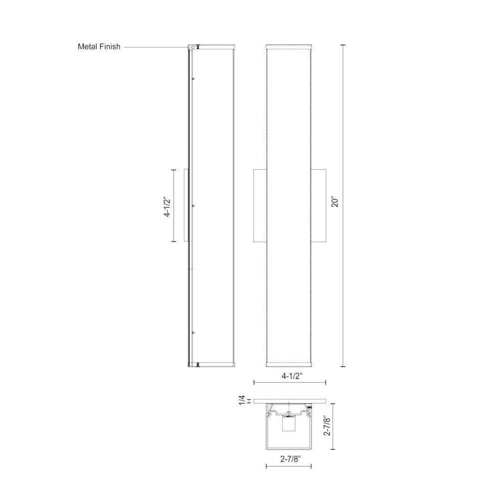 Kuzco Lighting VL62220-CH Vanity Light Fixture, LED, Chrome