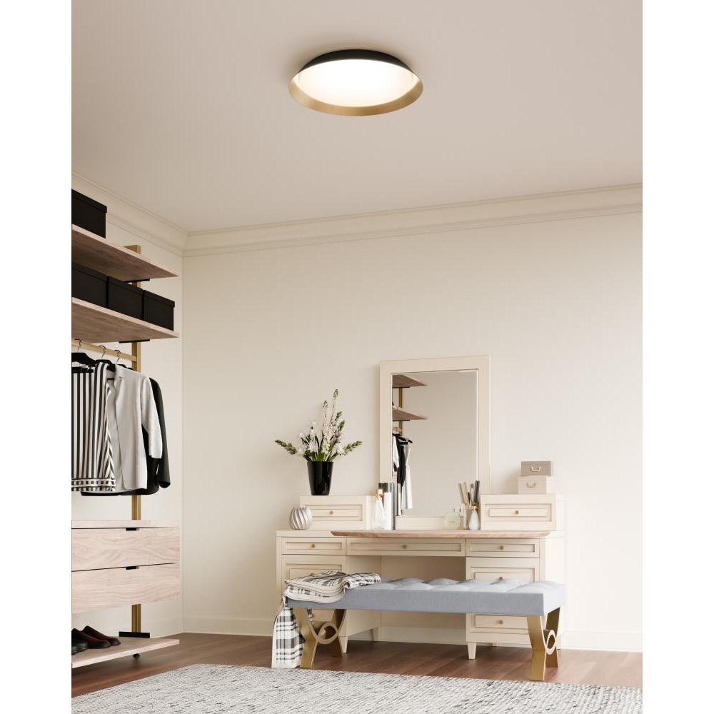 Kuzco FM43419-BK/GD-5CCT Flush Mount, 30W Watt, Decorative Black/Gold