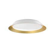Kuzco Jasper FM43419-WH/GD-5CCT LED Flush Mount Fixture, UL Damp Rated, White/Gold