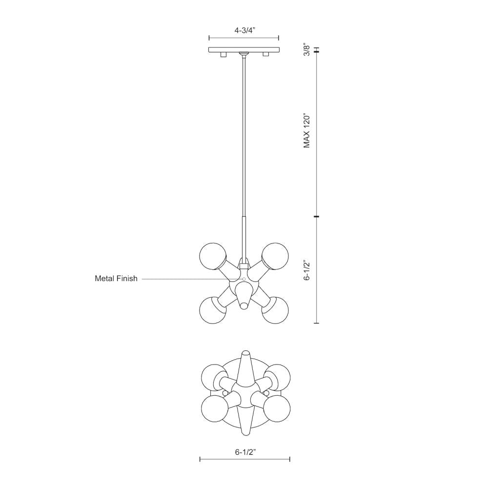 Kuzco Lighting Inc. JAX PD51007-CH Pendant Transitional - Chrome