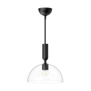 ALORA MOOD Lighting PD563012MBCL Pendants, Clear Glass/Matte Black