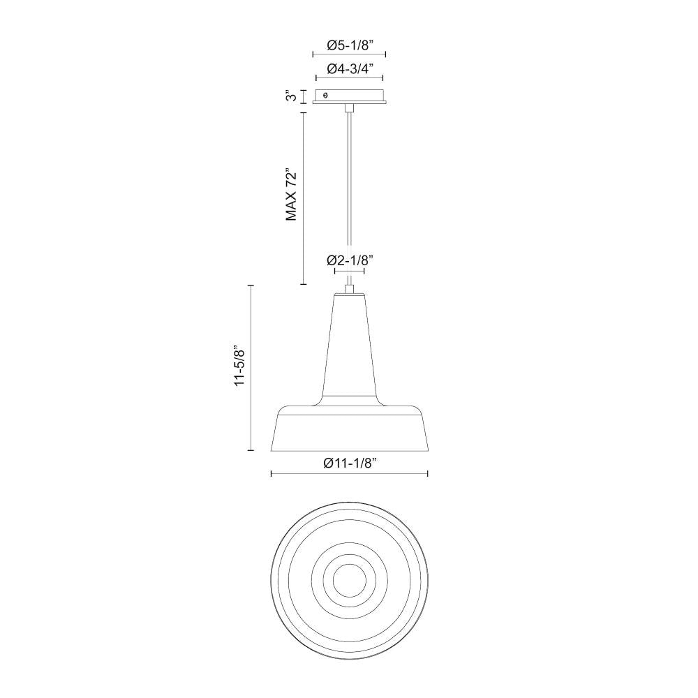 ALORA MOOD Lighting PD527811MB Pendant, 1 Light, Scandinavian Minimalism, Matte Black