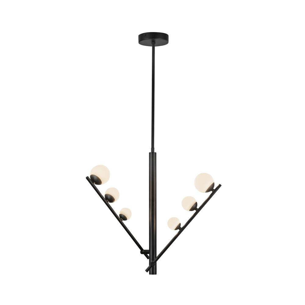 Kuzco Juniper PD55520-BK/OP Pendant, 22W Watt, Adjustable Branches, Black/Opal Glass