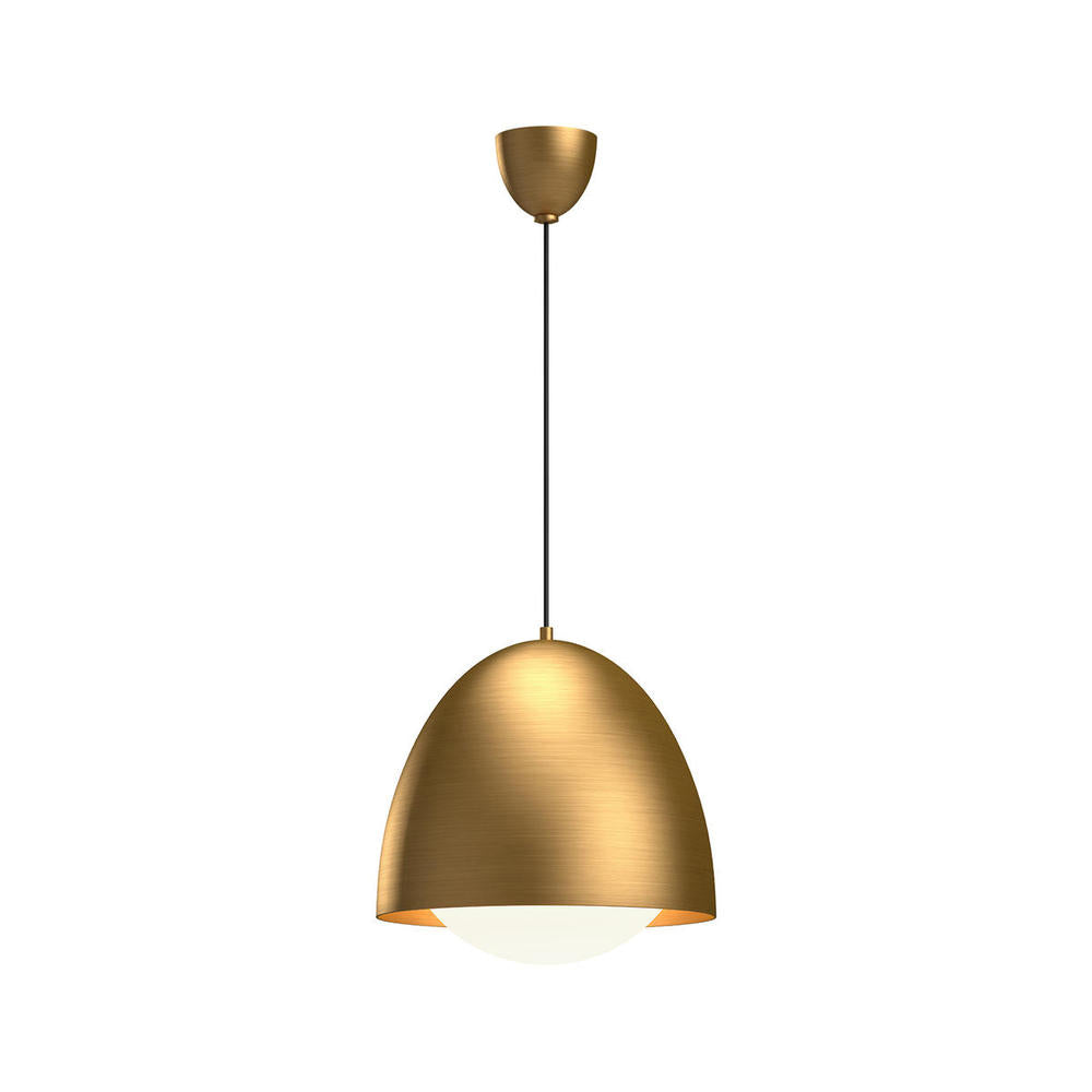 ALORA MOOD Kenji PD529116AGOP Pendant Light Fixture, UL Damp Rated, Aged Gold/Opal Matte Glass