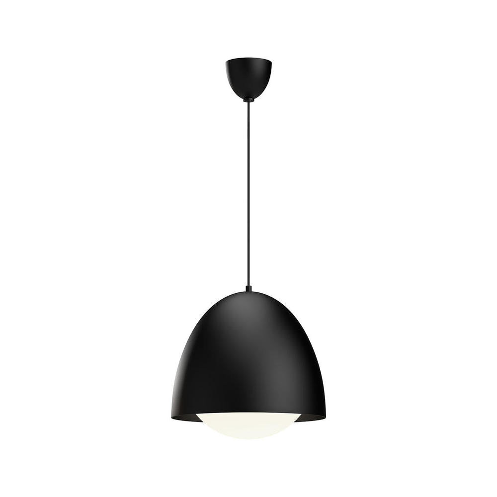 ALORA MOOD Kenji 16-in Pendant Light, UL Listed, Matte Black/Opal Matte Glass