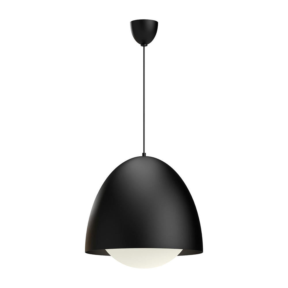 ALORA MOOD Lighting Kenji PD529220MBOP Pendant, 1 Light, Matte Black/Opal Matte Glass