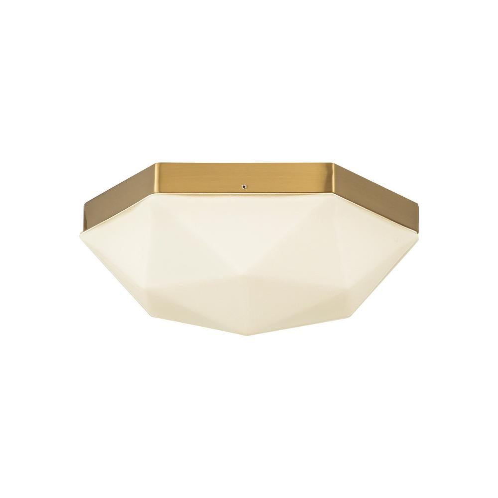 ALORA MOOD Lighting FM424512BGOP Flush Mount, UL Damp Rated, Brushed Gold/Opal Glass